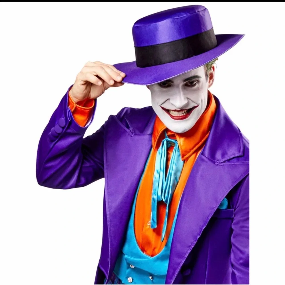 Rubies DC Comics The Joker Costume Mens Large Purple Tailcoat Plaid Pants Set